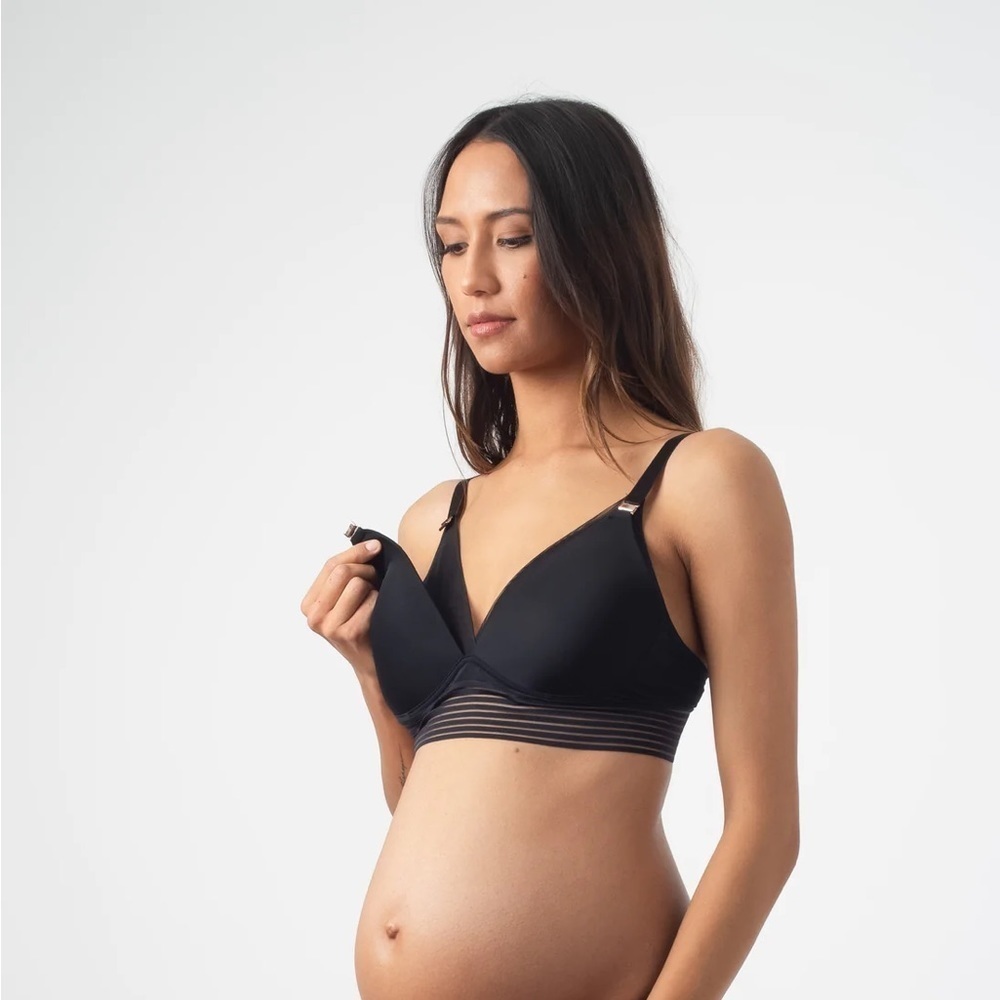 ProjectMe by Hotmilk AMBITION TRIANGLE CONTOUR BLACK NURSING BRA - WIREFREE - Picture 2 of 12